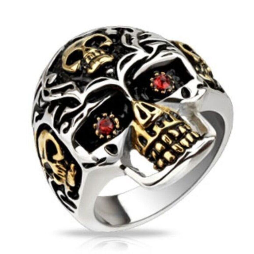 New 316L stainless steel skull‎ ring size 12